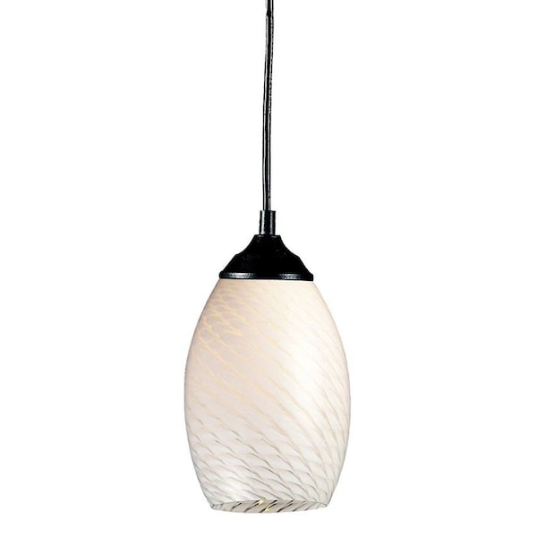 Z-Lite Jazz 1 Light Mini Pendant, Sand Black & White 131-WHITE - main